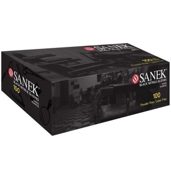 Sanek Nitrile Gloves, Powder-Free Black 100-ct/X-Large